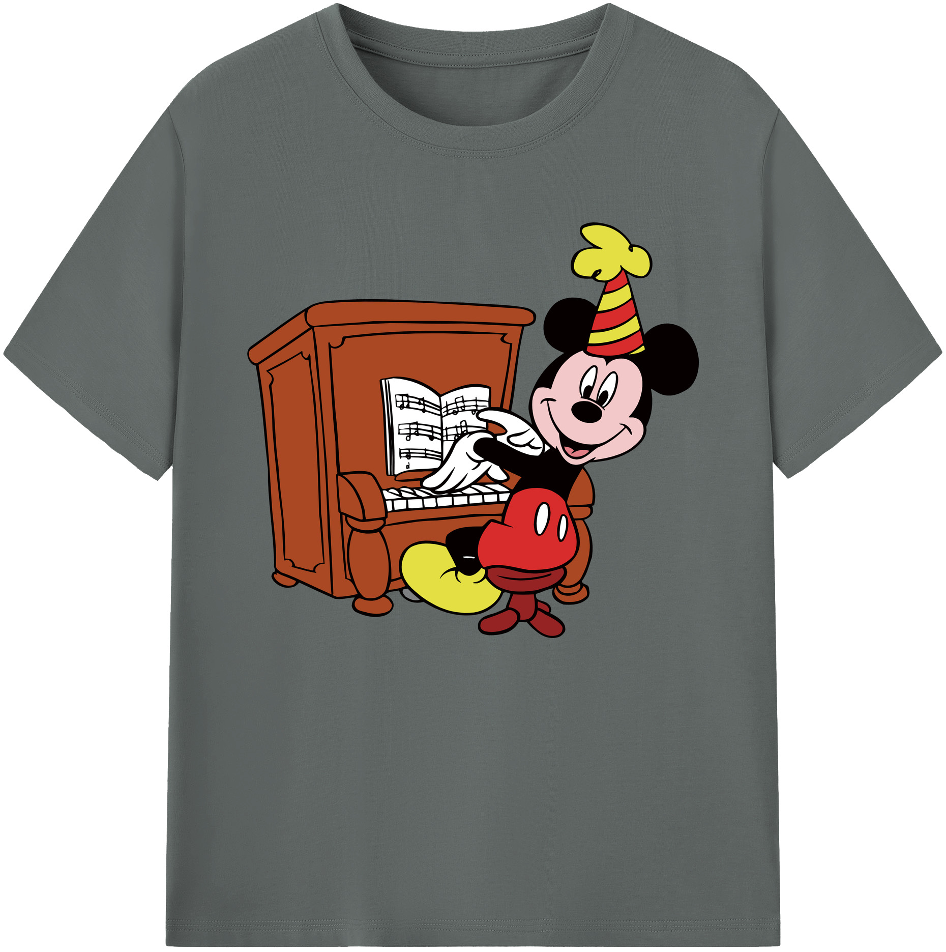 ミッキーマウス Mickey Mouse 綿100％ メンズ半袖Tシャツ｜肌触りやわらか＆通気性